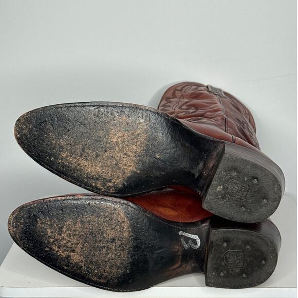 1990s Dan Post Brown Leather Western Cowboy Boots 10.5D